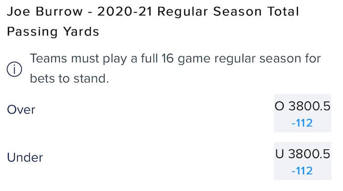 Odds courtesy of FanDuel